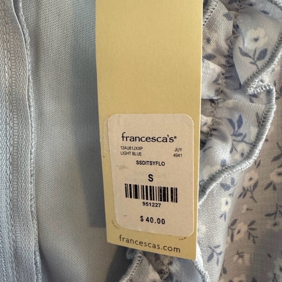 Francesca's Collections Light Blue Ruffle Blouse - Picture 7 of 7